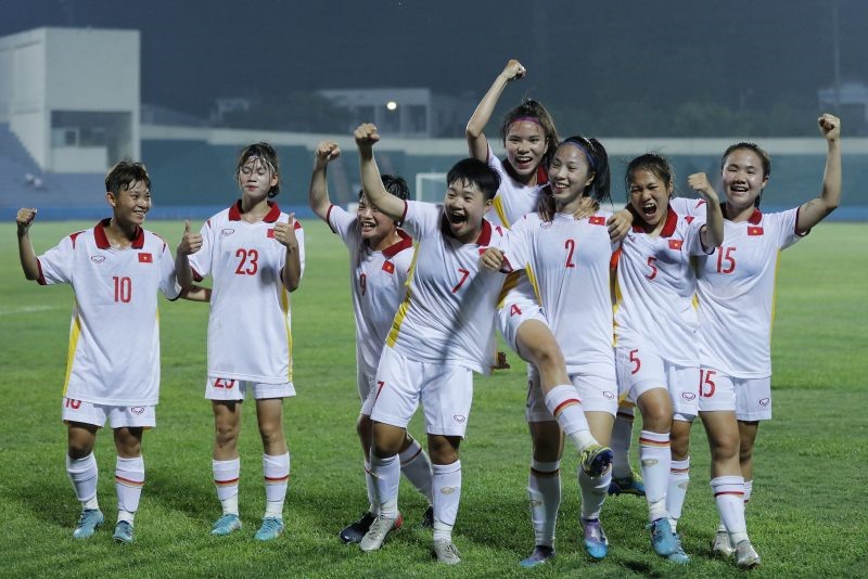 U20 nữ Việt Nam chính thức giành tấm vé tham dự vòng chung kết U20 nữ châu Á 2024. Ảnh: VFF