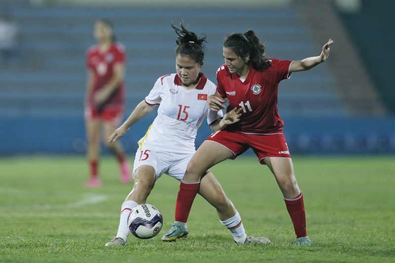 U20 nữ Việt Nam chạm trán U20 Lebanon lượt trận thứ 2 vòng loại giải U20 nữ châu Á 2024. Ảnh: VFF