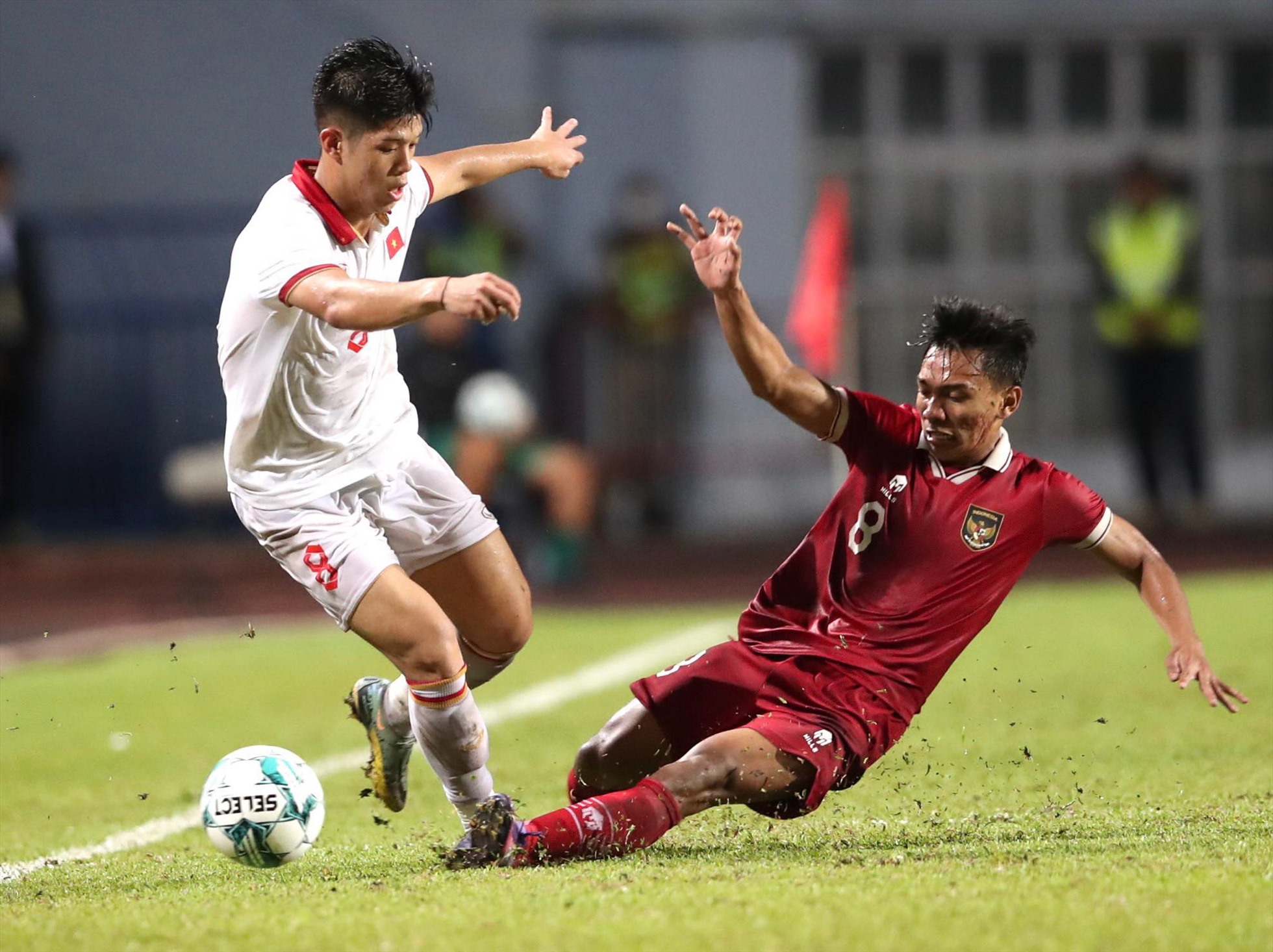 U23 Việt Nam và Indonesia tiếp tục hoà nhau không bàn thắng sau hiệp phụ đầu tiên. Ảnh: Lâm Thoả