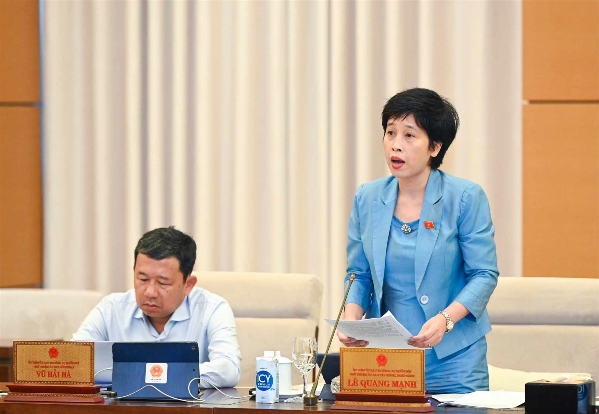Phó Chủ nhiệm Ủy ban Tài chính Ngân sách Nguyễn Thị Phú Hà. Ảnh: Phạm Đông