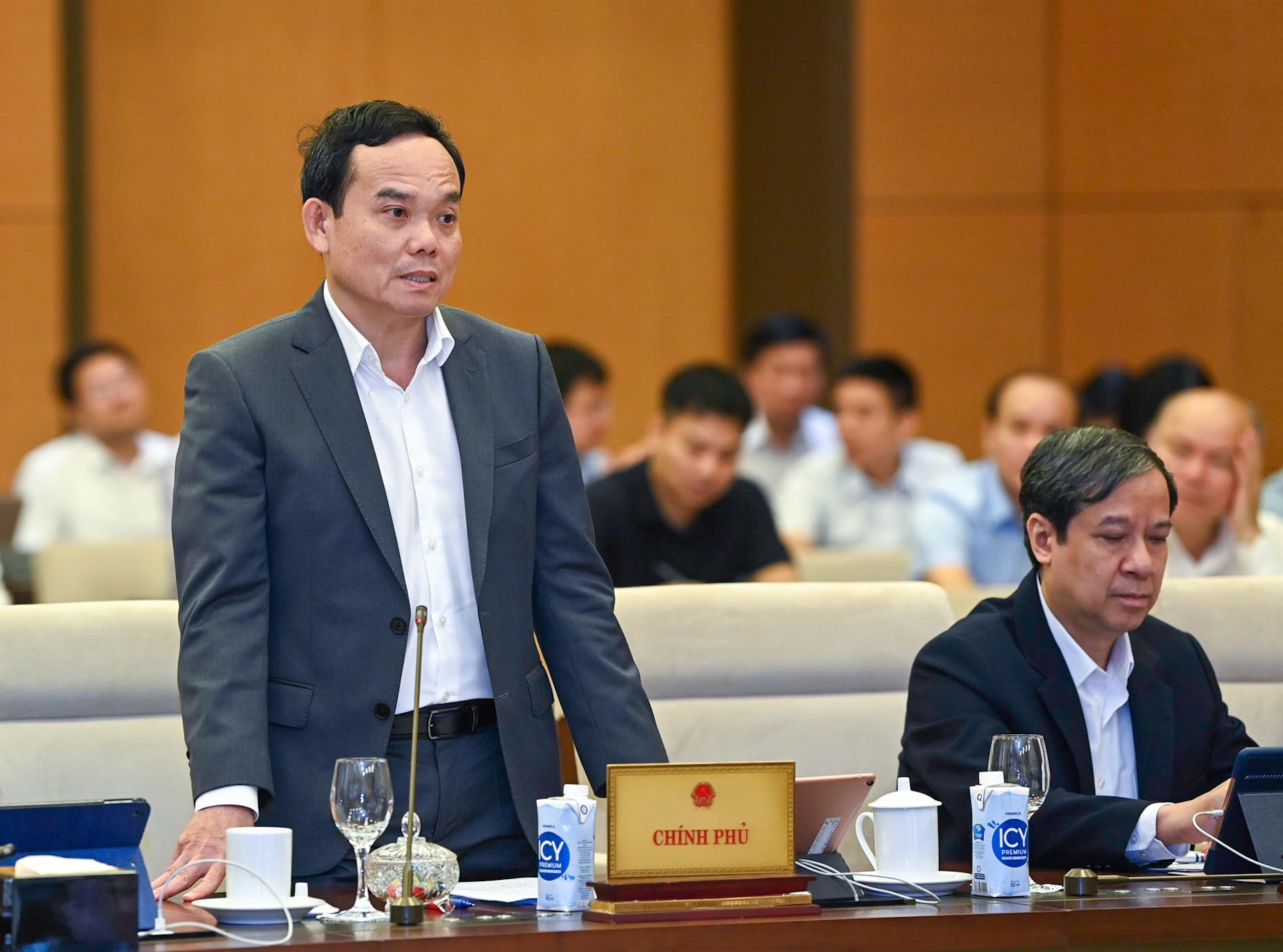Phó Thủ tướng Trần Lưu Quang phát biểu tại phiên họp. Ảnh: Phạm Đông