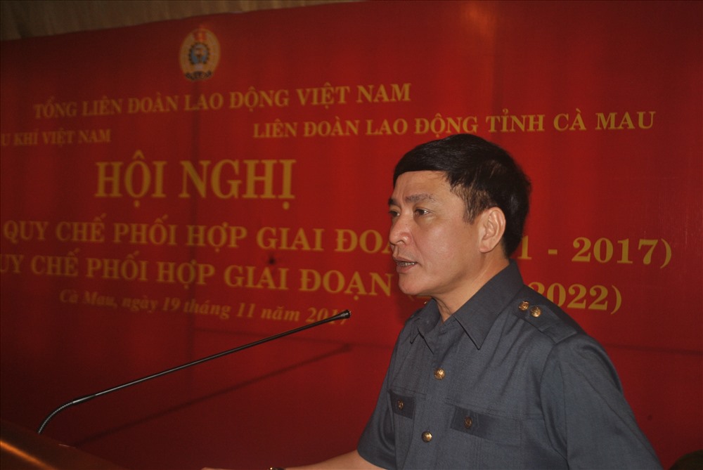 Chủ tịch Tổng LĐLĐ Việt Nam Bùi Văn Cường phát biểu tại hôi nghị (ảnh Nhật Hồ)