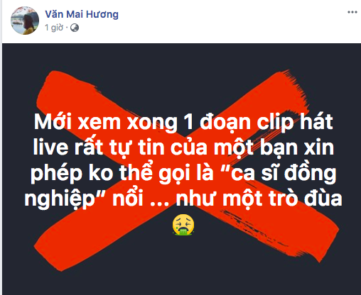 Phát ngôn này của Văn Mai Hương được đưa ra sau khi đoạn video ghi lại màn trình diễn live “Từ hôm nay” Chi Pu được chia sẻ rầm rộ