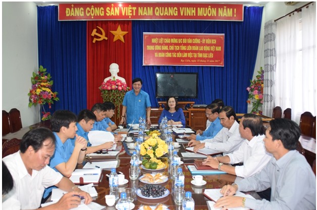 Làm việc tại Bạc Liêu sáng 18.11, tiếp đồng chí có các đồng chí Lê Thị Ái Nam, Phó Bí thư thường trực Tỉnh ủy, Vương Phương Nam - Phó chủ tịch UBND tỉnh Bạc Liêu.