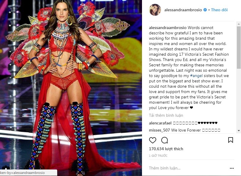 Alessandra Ambrosio chính thức xác nhận thông tin chia tay sàn diễn Victoria's Secret 