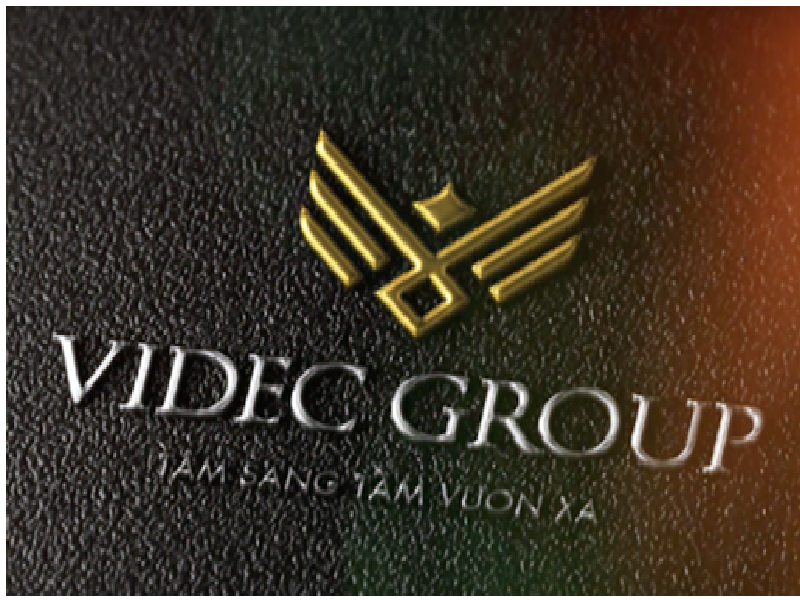 Logo của Tập đoàn VIDEC với slogan “Tâm sáng tầm vươn xa”