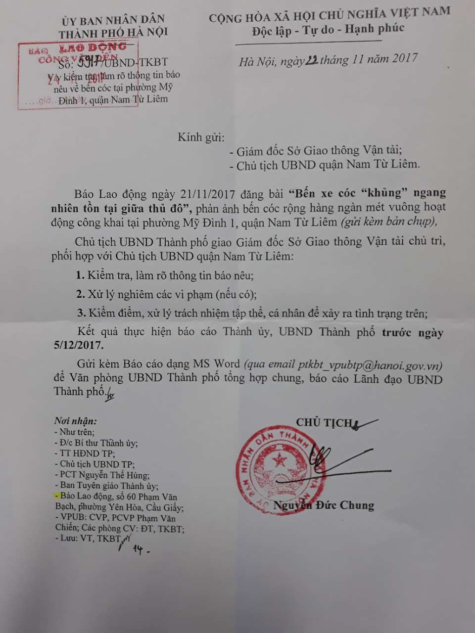 Chủ tịch Hà Nội yêu cầu kiểm tra, xử lý bến cóc