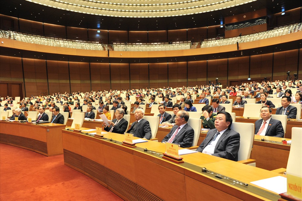 Phiên bế mạc kỳ họp thứ 4, Quốc hội khóa XIV, diễn ra chiều 24.11.  Ảnh: Hải Nguyễn