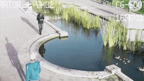 Người đàn ông rơi xuống hồ nước do mải bấm điện thoại.