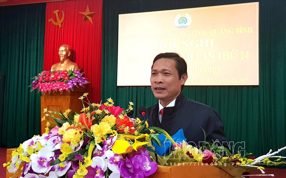 Ông Nguyễn Phi Khanh - tân Phó Chủ tịch LĐLĐ tỉnh Quảng Bình nhiệm kỳ 2013 - 2018. Ảnh: Lê Phi Long