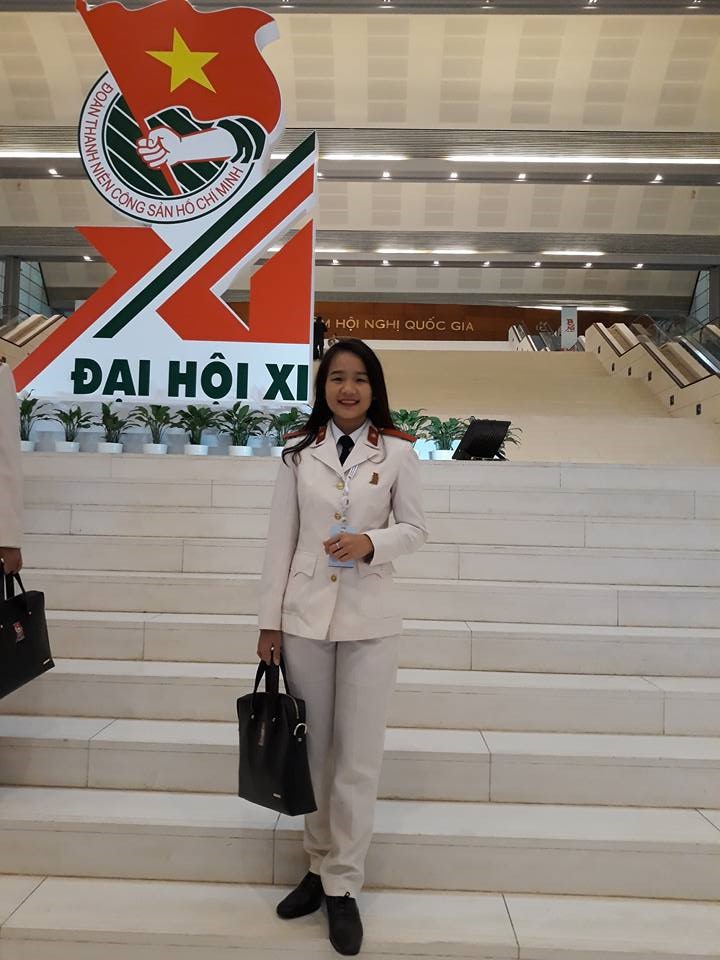 Chu Thị Ngọc Hảo là 1 trong 18 đại biểu của đoàn Bộ Công an tham dự Đại hội Đoàn toàn quốc lần thứ XI. Ảnh: NV 