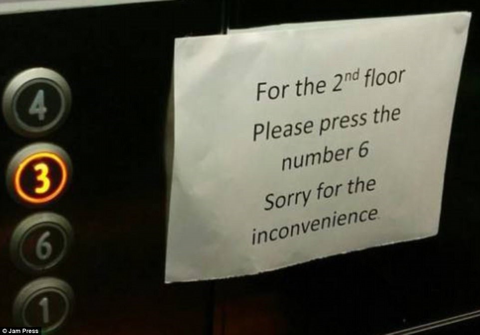 Du khách cần “đọc kỹ hướng dẫn sử dụng trước khi dùng” thang máy (để lên tầng 2, vui lòng ấn số... 6)