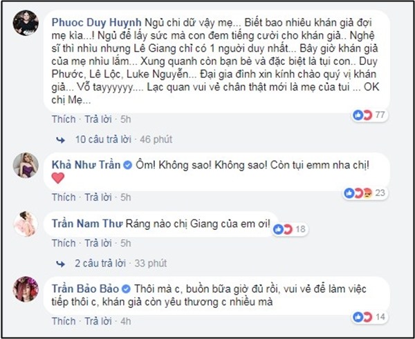 Con trai Duy Phước và loạt sao Việt cũng vào động viên Lê Giang 