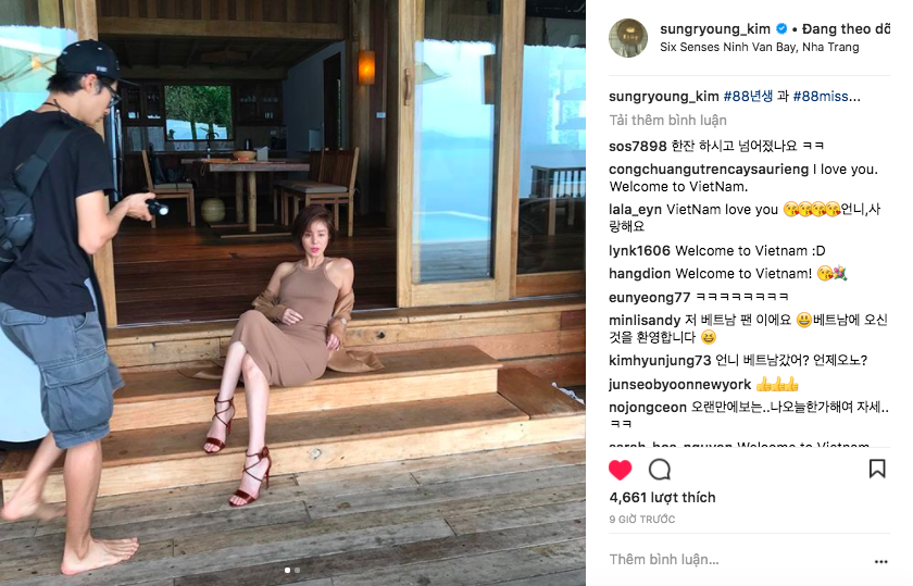 Cựu Hoa hậu Hàn Quốc đăng tải ảnh hậu trường buổi chụp trên trang cá nhân