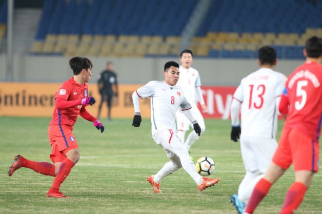 Tuy vậy với đẳng cấp của một đội bóng mạnh ở châu lục, U23 Hàn Quốc vẫn ngược dòng để đánh bại U23 Việt Nam với tỉ số 2-1. Ảnh: 24h.com.vn