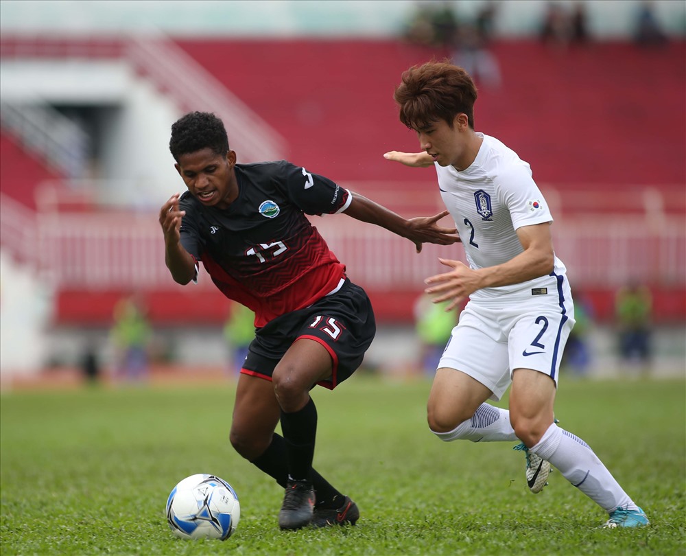 U23 Timor Leste cũng từng làm được điều tương tự khi cầm hòa U23 Hàn Quốc bằng lối chơi tử thủ. Ảnh: Đ.Đ