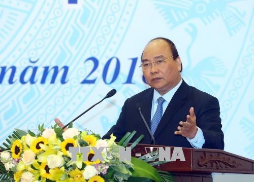 Thủ tướng Nguyễn Xuân Phúc phát biểu chỉ đạo hội nghị. Ảnh: Thống Nhất/TTXVN
