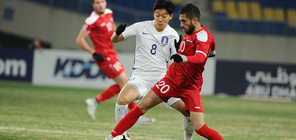 U23 Syria cho thấy sự tiến bộ khi họ cầm hòa đối thủ mạnh U23 Hàn Quốc ở lượt trận thứ 2. Ảnh: AFC