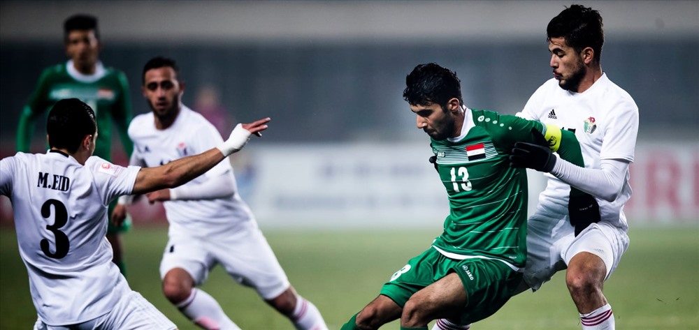 U23 Iraq (áo xanh) kết thúc vòng bảng với vị trí nhất bảng C. Ảnh: AFC.