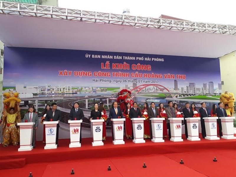 Ngày 6.1.2017, TP Hải Phòng đã khởi công xây dựng cầu Hoàng Văn Thụ.