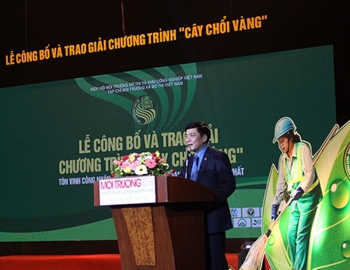 Đồng chí Bùi Văn Cường phát biểu tại lễ trao giải.