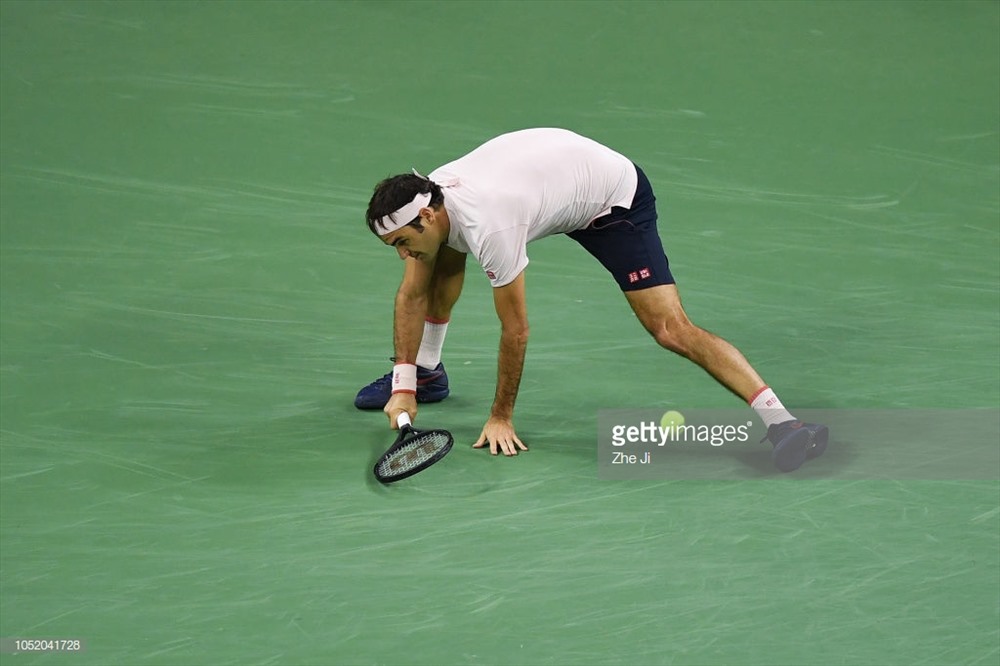 Federer tỏ ra khá hụt hơi. Ảnh: Getty.