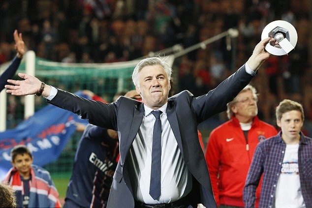 HLV Carlo Ancelotti đã giúp PSG vô địch Ligue 1 mùa 2012-2013. Ảnh: Getty Images.