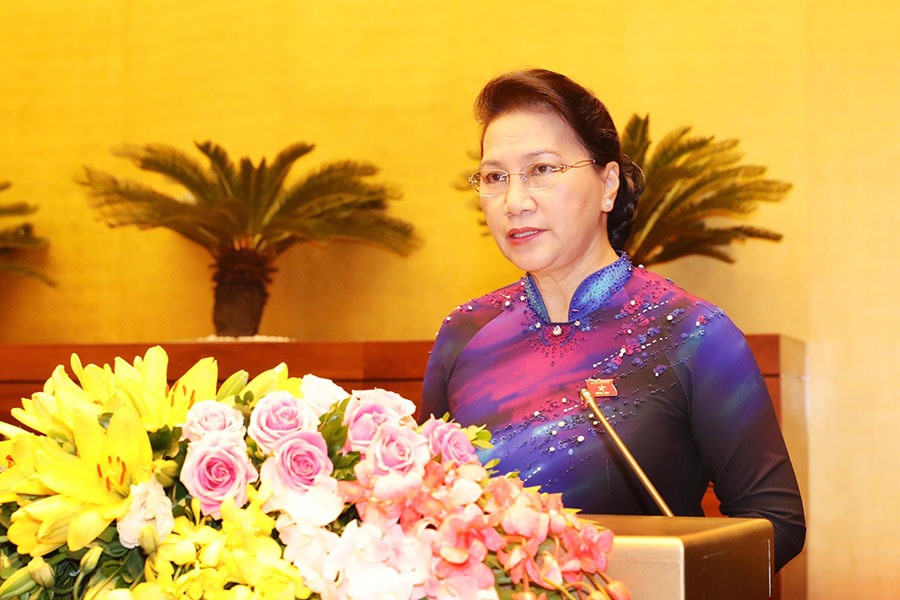 Chủ tịch QH Nguyễn Thị Kim Ngân đề nghị các ĐBQH công tâm, khách quan khi tiến hành lấy phiếu tín nhiệm.