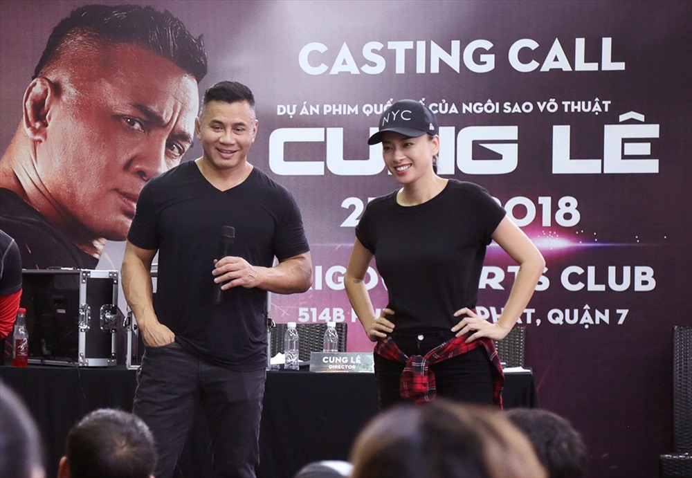 Ngô Thanh Vân và Cung Lê trong buổi casting phim The Target