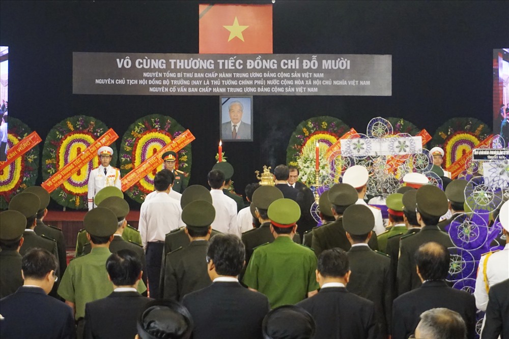 Lễ viếng nguyên Tổng bí thư Đỗ Mười cũng được tổ chức tại Hội trường Thống nhất.