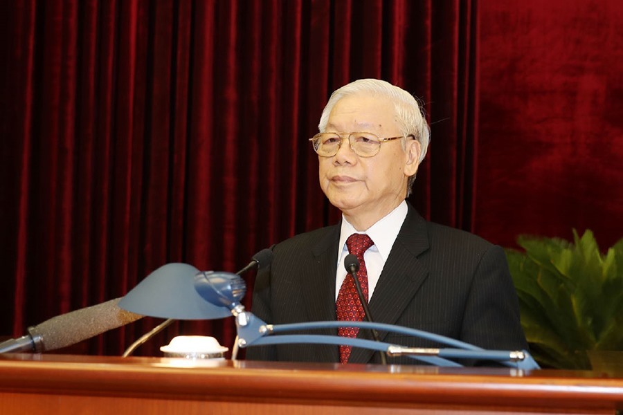 Tổng Bí thư Nguyễn Phú Trọng phát biểu bế mạc Hội nghị lần thứ 8 Ban Chấp hành Trung ương Đảng khoá XII.