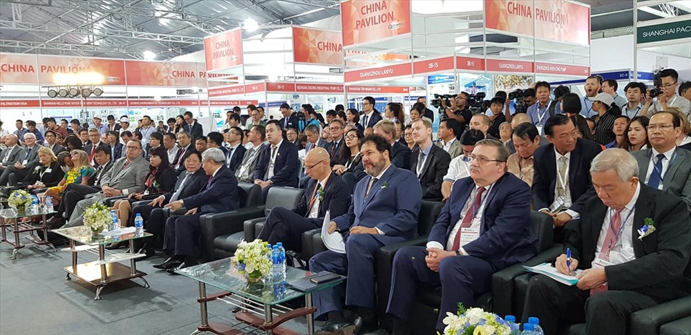 Hội thảo tại Vietwater 2018 thu hút hàng trăm đại biểu quốc tế tham dự. Ảnh: PK