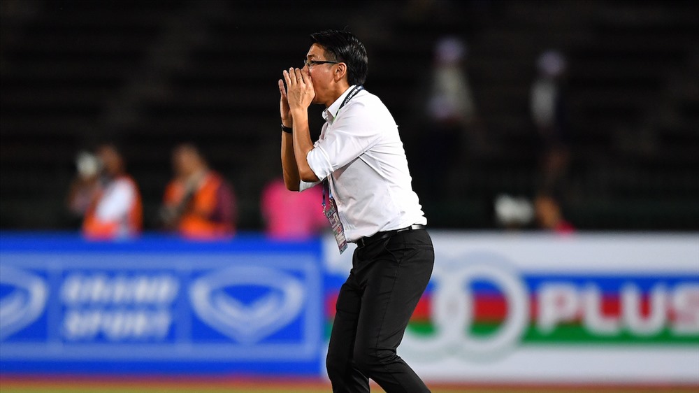 Dù toàn thắng 2 trận và đang dẫn đầu bảng A, nhưng HLV Tan Cheng Hoe vẫn tỏ ra không hài lòng với các chân sút của Malaysia. Ảnh: AFF 