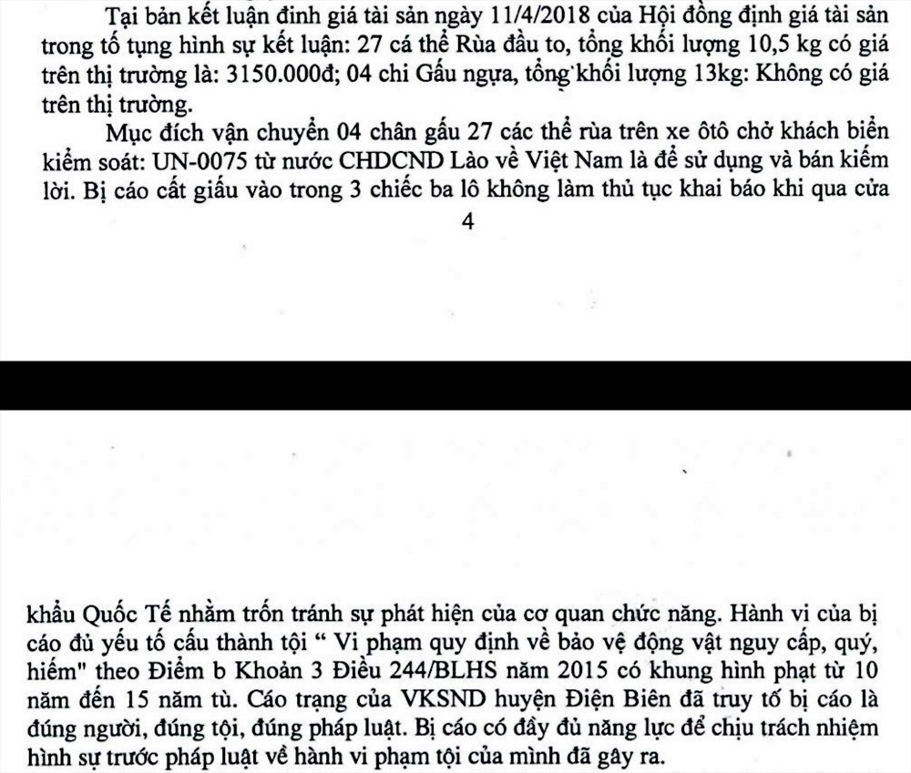 Cận cảnh bản án do EVN cung cấp (file PDF)cho thấy RĐT được vận chuyển từ Lào vào Việt Nam. Ảnh: Lục Tùng