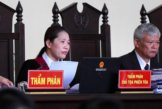 Chủ tọa phiên tòa - thẩm phán Nguyễn Thị Thùy Hương. Ảnh: Soha