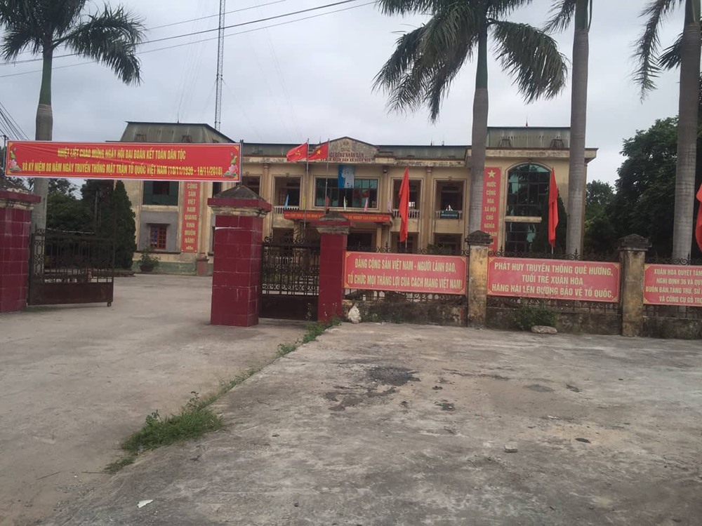 UBND xã Xuân Hòa, nơi xảy ra vụ việc 2 lãnh đạo xã bị khởi tố, tạm giam. Ảnh: Khánh Linh.
