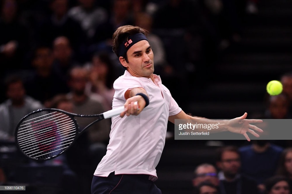 Những cú phải tay sấm sét của Federer. Ảnh: Getty.
