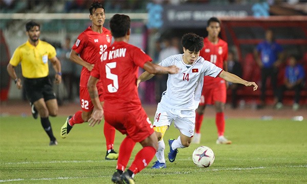ĐT Việt Nam nắm quyền tự quyết trong trận đấu với Campuchia trên sân nhà vào ngày 24.11 tới đây. Ảnh: Vnexpress
