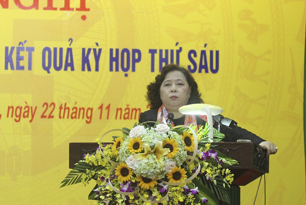 Bà Nguyễn Thị Bích Ngọc – Chủ tịch HĐND TP Hà Nội, Phó Trưởng đoàn ĐBQH TP Hà Nội. Ảnh TV