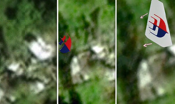 Daniel Boyer cho rằng những đốm trắng, đỏ là màu của logo MH370.