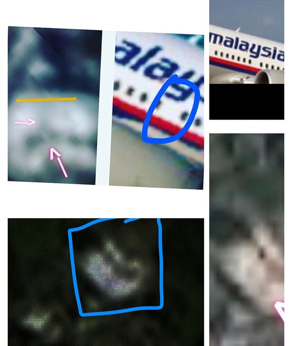 Những đốm trắng, đỏ được Daniel Boyer cho là logo Malaysia Airlines.
