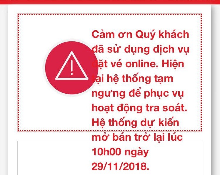 10h sáng 29.11 là thời điểm cuối cùng người mua vé online có cơ hội xem đội tuyển Việt Nam đá bán kết lượt về.