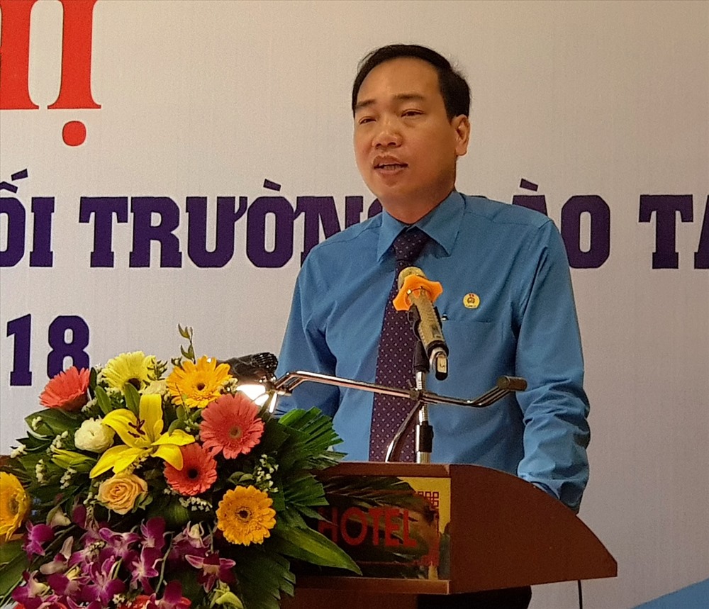 Đồng chí Trần Quang Huy, Chủ tịch CĐCTVN phát biểu khai mạc hội nghị. Ảnh: NT