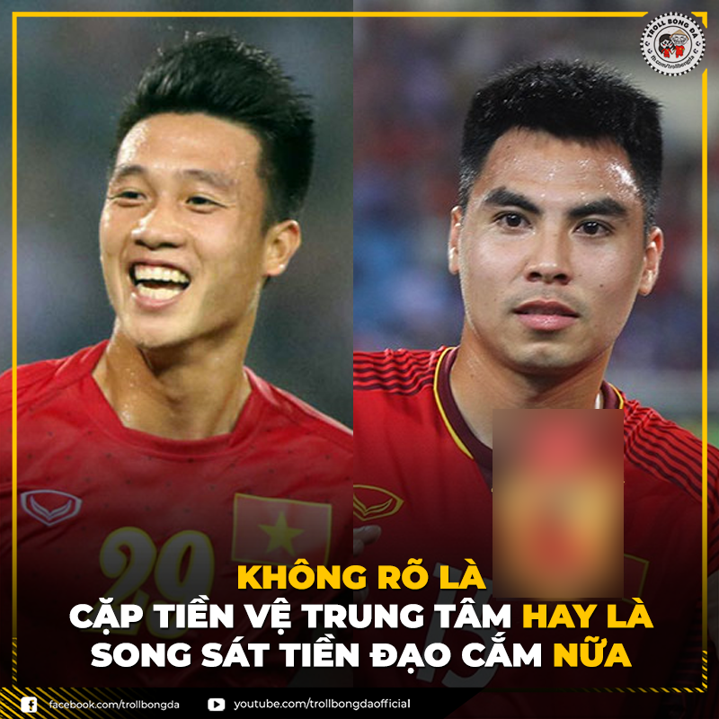 Hai tiền vệ trung tâm Đức Huy và Huy Hùng được ví như tiền đạo sau khi ghi bàn vào lưới Malaysia. Tại AFF Cup 2018, tuyển Việt Nam cho thấy sự đa dạng trong lối chơi và cả các tình huống dứt điểm. Ảnh Troll Bóng Đá