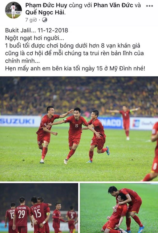 Đức Huy chia sẻ cảm xúc sau trận đấu tại Malaysia.