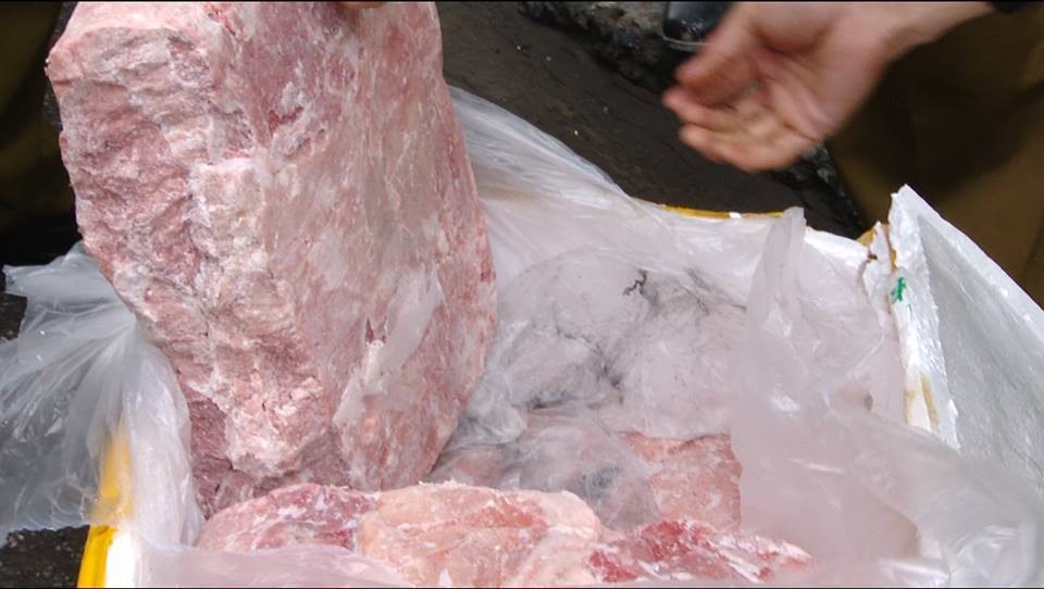 2,5 tấn nầm lợn bẩn bị thu giữ 