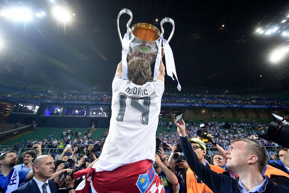 Modric và chức vô địch Champions League thứ 3 liên tiếp. Ảnh: Getty.
