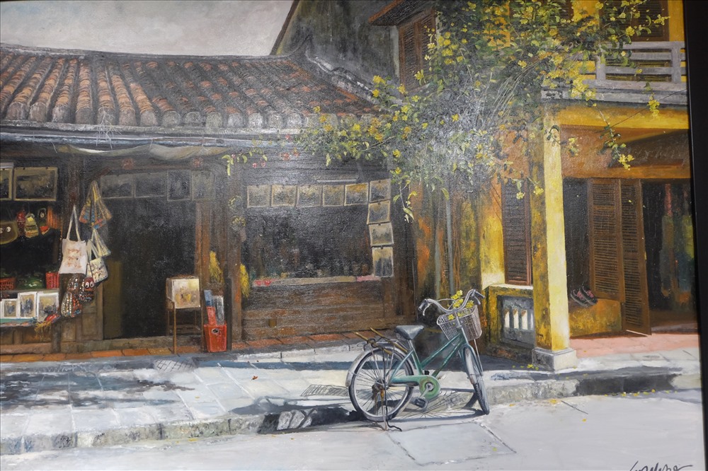 Tranh sơn dầu Nắng chiều của họa sĩ Nguyễn Hữu Đức. Triển lãm ảnh Mỹ thuật Đà Nẵng 2018 diễn ra đến hết ngày 16.12.