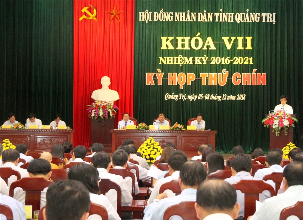 Kỳ họp thứ 9, khóa VII của HĐND tỉnh Quảng Trị. Ảnh: HT.