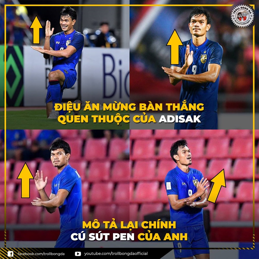 “Sát thủ” ghi 8 bàn tại AFF Cup 2018 có tình huống sút penalty lên trời ở những phút bù giờ trong trận Thái Lan gặp Malaysia, qua đó khép lại cánh cửa vào chung kết của đội bóng “Xứ chùa Vàng“. Ảnh Troll Bóng Đá